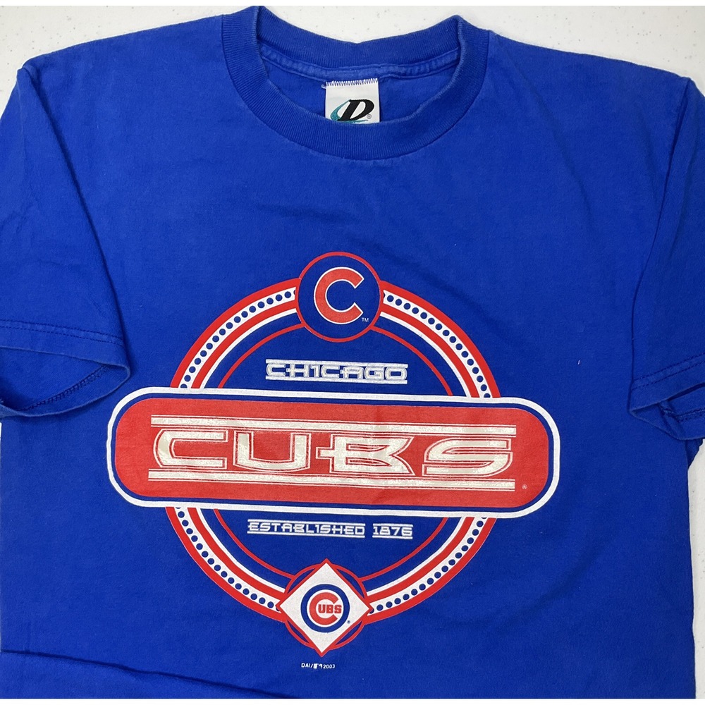 Vintage Chicago Cubs Shirt‎ Y2K Graphic Tee Dynasty Crewneck Short Sleeve Sz M